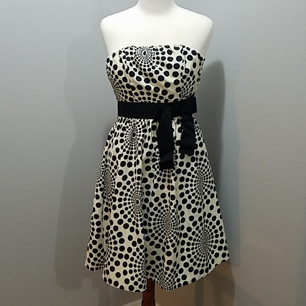 The Limited black polka dot strapless dress